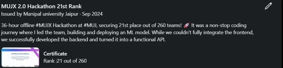 MUJX 2.0 Hackathon event photo